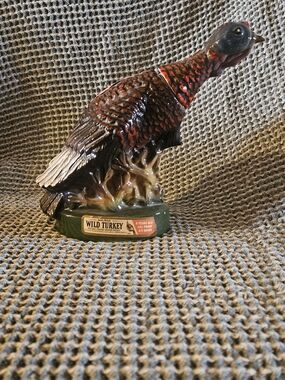 Wild Turkey Decanter Figurine - Ceramic Turkey Bottle